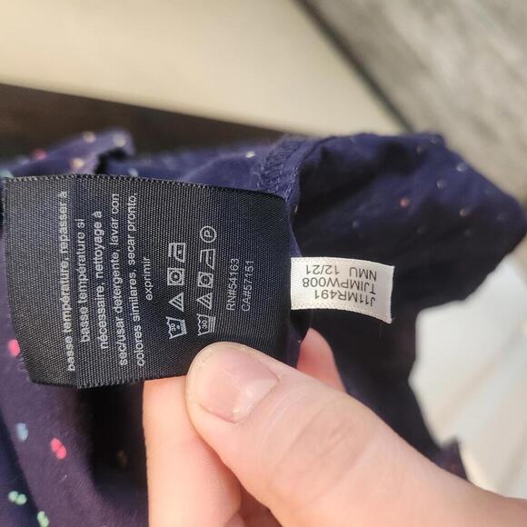 Tommy Hilfiger Women's Navy Zip-Up Shirt with Colorful Swiss Dots Size Large - Picture 5 of 9